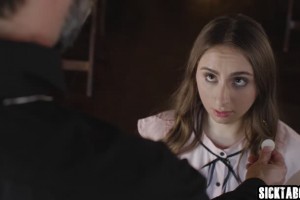 Priest fucks innocent teen Penelope Kay in the ass 