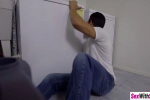 Stuck stepsister Nina Nirvana gets pounded hard by dirty stepbro