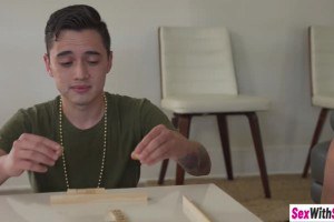 Cute teens Liz Jordan and Paige Owens want to play with stepbrother's dick