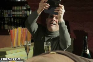 Adorable party babe gets twat fucked by strapon