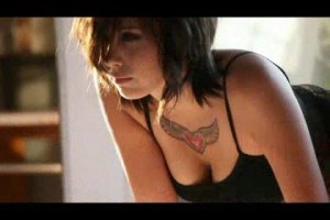 Vynessa Orchid teasing in sexy black lingerie