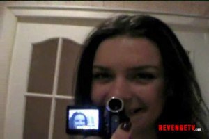 Brunette teen in bathrom