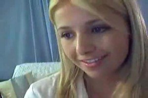 A sweet blonde toying