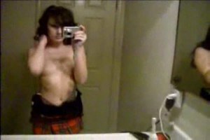 A sweet young schoolgirl teasing