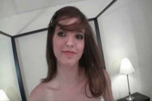 Sweet babe stripping and gets nipple pinched