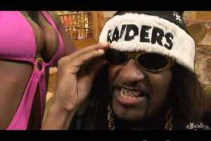 Fake Santa slapping black booties