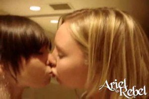 Sweet hot teen Ariel kissing her girlfriend