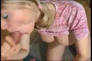 Short haired blonde gives head to pound