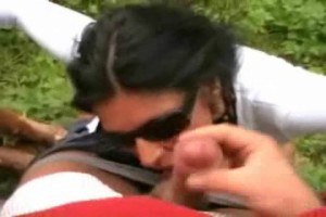 A brunette housewife sucking 