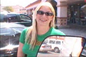 A busty blonde gives oral for money