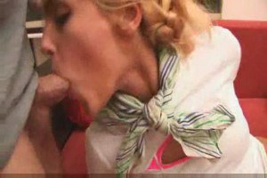 Skinny Blonde Gives Sloppy Head