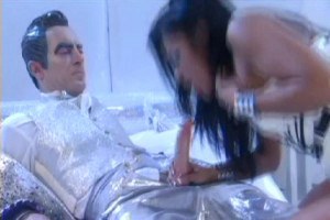 Asian babe fucking sex robot