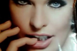 A guy masturbating over a celebrity