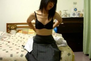 An asian schoolgirl after school action