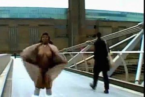 Big black woman walking naked in London