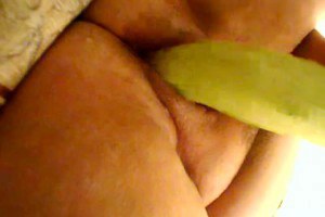 BBW cucumber in cunt