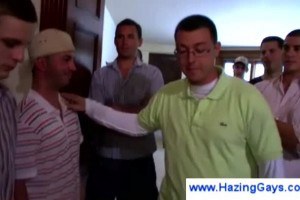 Fine fresh college boys present during gay initiation