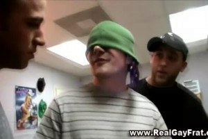 Sweet teens in gay frat action