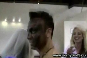 CFNM babes throw sexy party with strippers