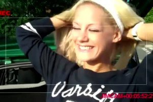 Stunning European teen fingering her snatch