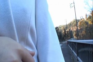 Sexy Ringo Akai showing her boobs and pussy on the street