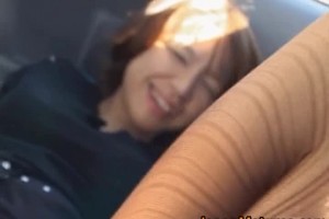 Sweet Japanese mature gagging a stiff cock in public