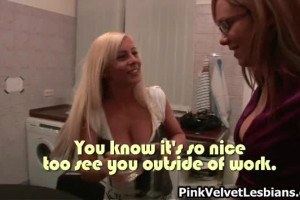 Gorgeous blonde teen teasing and seducing her best friend