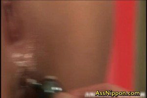Screaming busty Asian gets ass toyed deeply