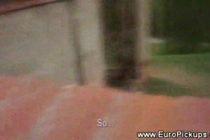 Seductive teen gags cock in public for cash