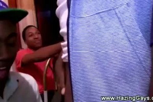 Ghetto gay lured to suck a large black cock