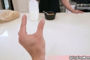 Chubby MILF stepmom Emmy Demure pov fingered and fucked by stepson