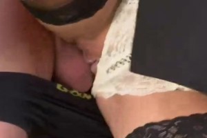 Two horny and slutty babes take turns riding cock outdoors