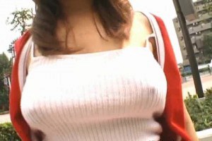 Hot asian doll Misa Kurita shows off her goods in public