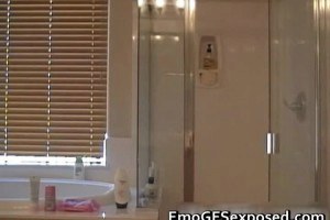 A real emo chick exposed in bath