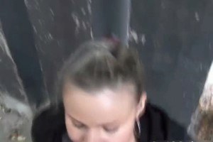 A dirty blonde caught sucking!