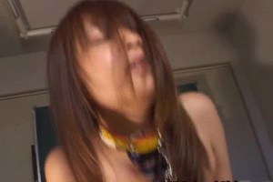 Tied up jap schoolgirl riding a hard cock