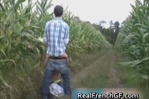 Sexy blonde french gf giving head and getting pounded outdoors