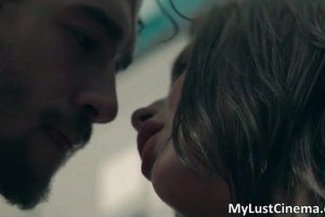 Hot brunette babe fucked from behind in the archive room