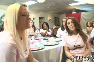 Wild teen partygirls sucking on cock