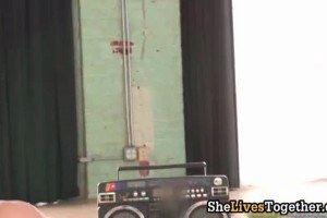 Three sexy teens making love on the floor