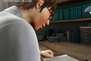 One big breasted brunette anime in titjob