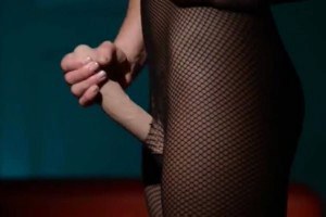 Sexy glam tranny jerking her huge cock