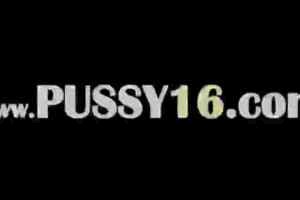 Lovely blonde teen fucked in the ass while giving head 