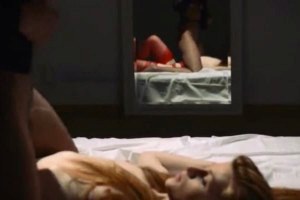 Two unique lezzies in nylons sharing the same dildo 