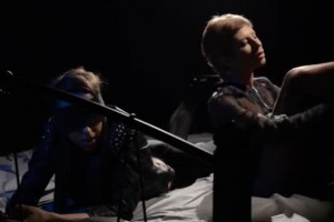 Sexy dykes in strapon fucking