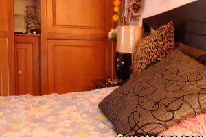 Busty european brunette masturbating