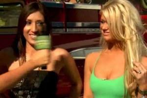 Splendid babes showing off their boobs in public