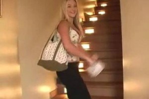 Sweet babe Alison flashing her boobs in public