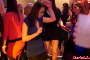 Party European ladies sucking in public