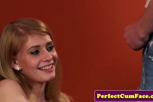 Superb blonde model ends up with a very messy facial